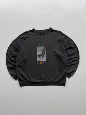 Wave Faded Windsurfing Graphic 90s Vintage Sweatshirt