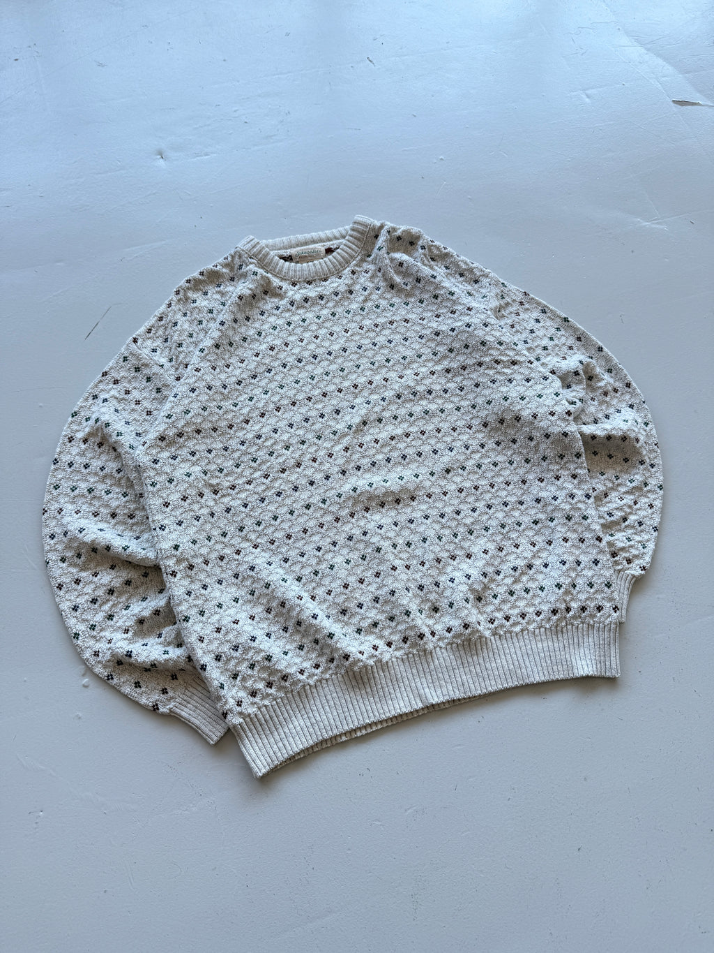 Cream St. John's Bay Knitted Vintage 90's Jumper - XL