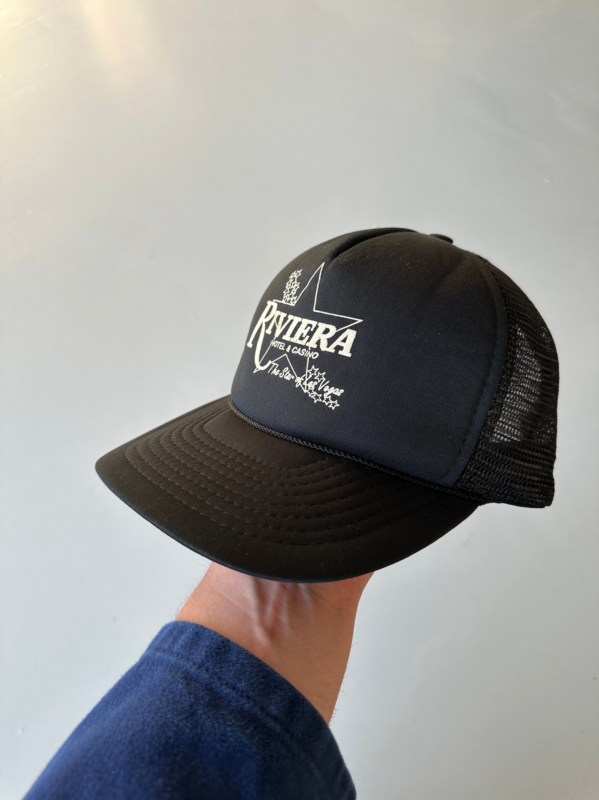 Black Riviera Hotel & Casino Las Vegas Vintage Foam & Mesh SnapBack Trucker Cap