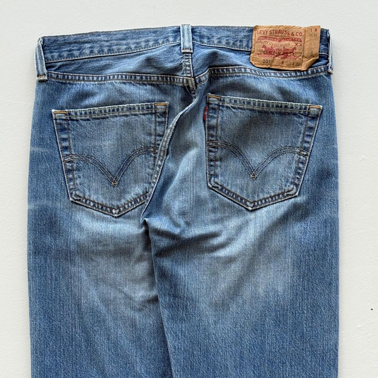 Blue Levi's 501 Denim 00's Vintage Jeans - 34” x 29”