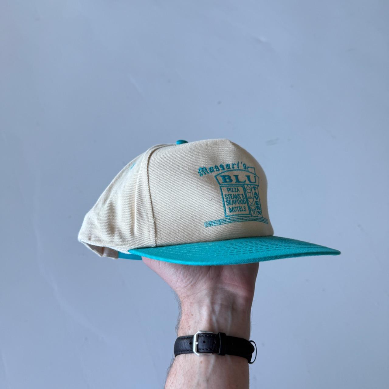 White / Blue BLU Motel Vintage SnapBack Trucker Cap