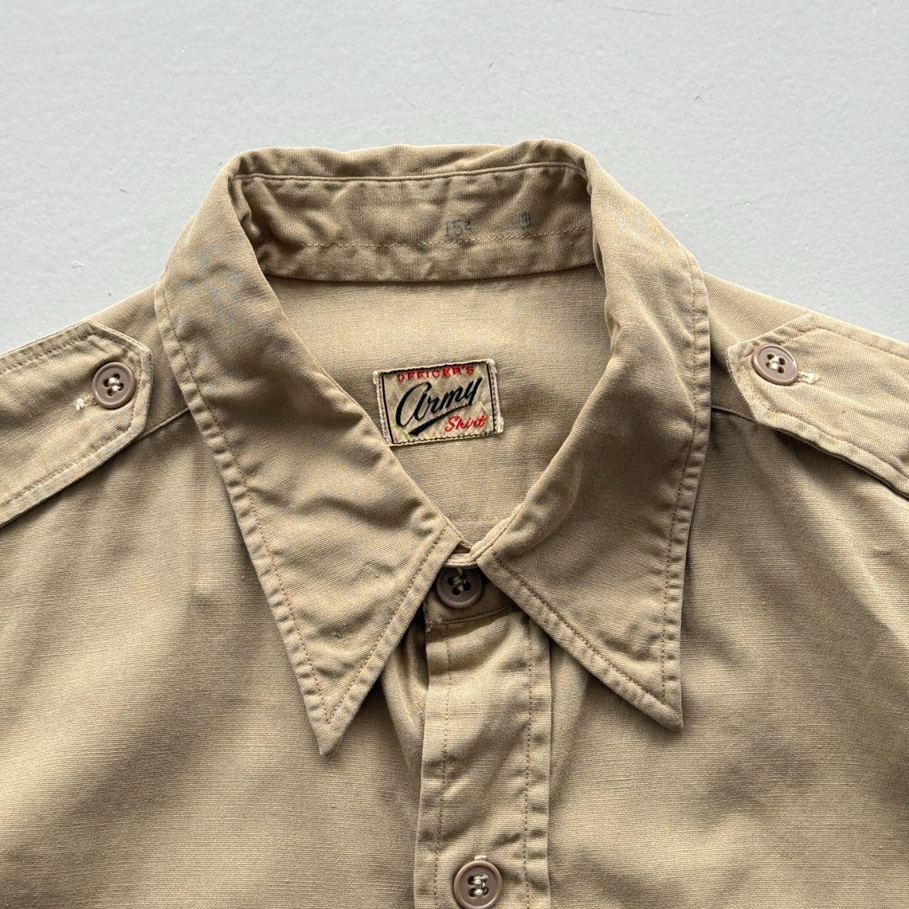 Cream US Army Sanforized 1950s Vintage Shirt - Small