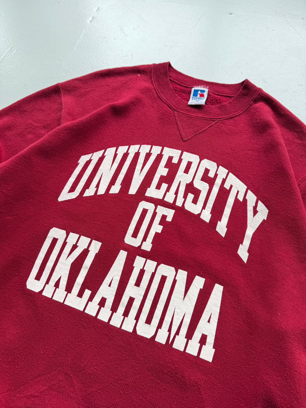 Red Collage Spell Out 90's Vintage Graphic Sweatshirt Jumper- Large