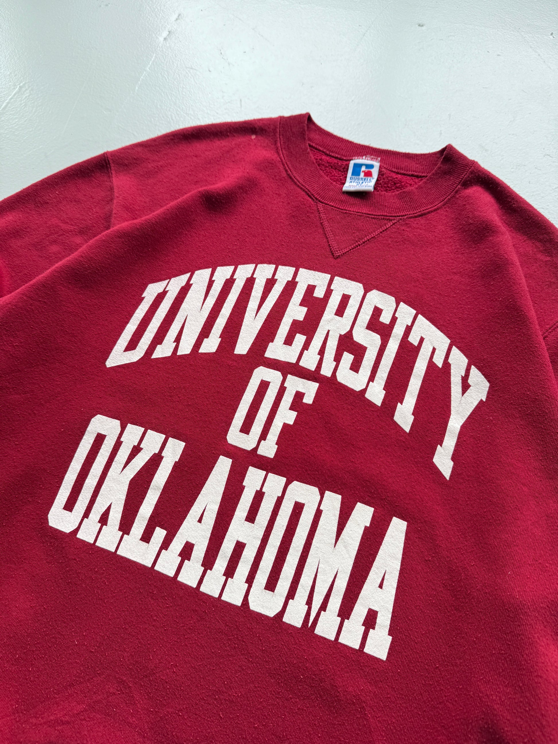 Red Collage Spell Out 90's Vintage Graphic Sweatshirt Jumper- Large