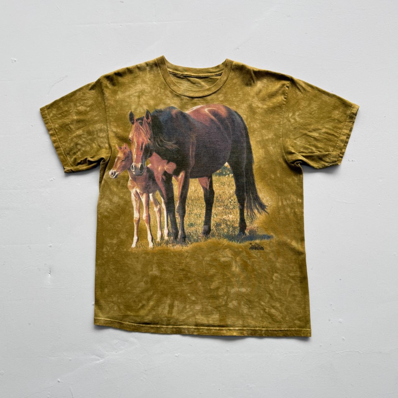 Faded Yellow Horse 90s Western Vintage Graphic T-Shirt - Large