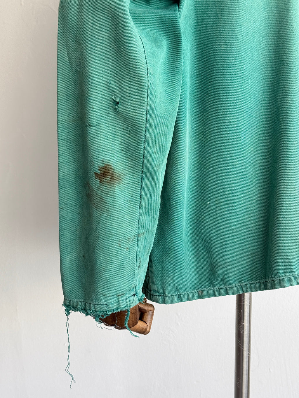 Thrashed Turquoise French 1960's Vintage Workwear Chore Jacket CH488 - XL