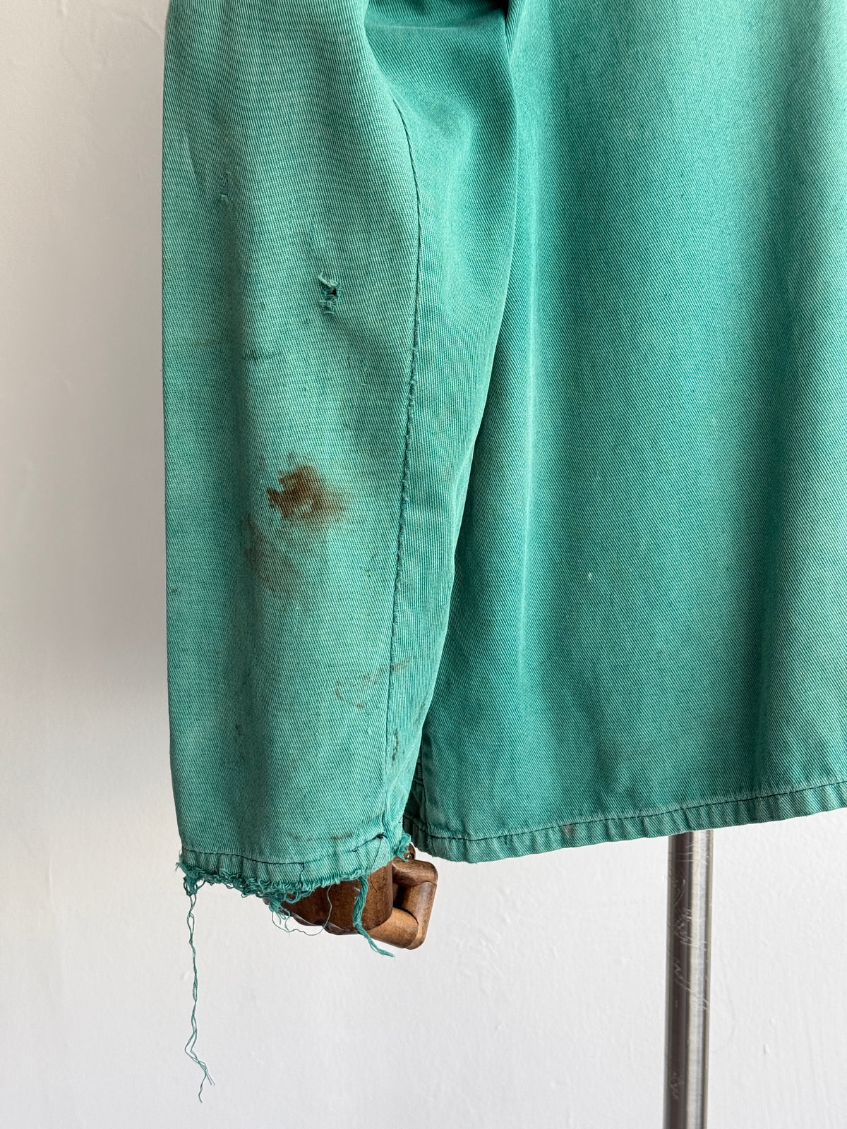 Thrashed Turquoise French 1960's Vintage Workwear Chore Jacket CH488 - XL