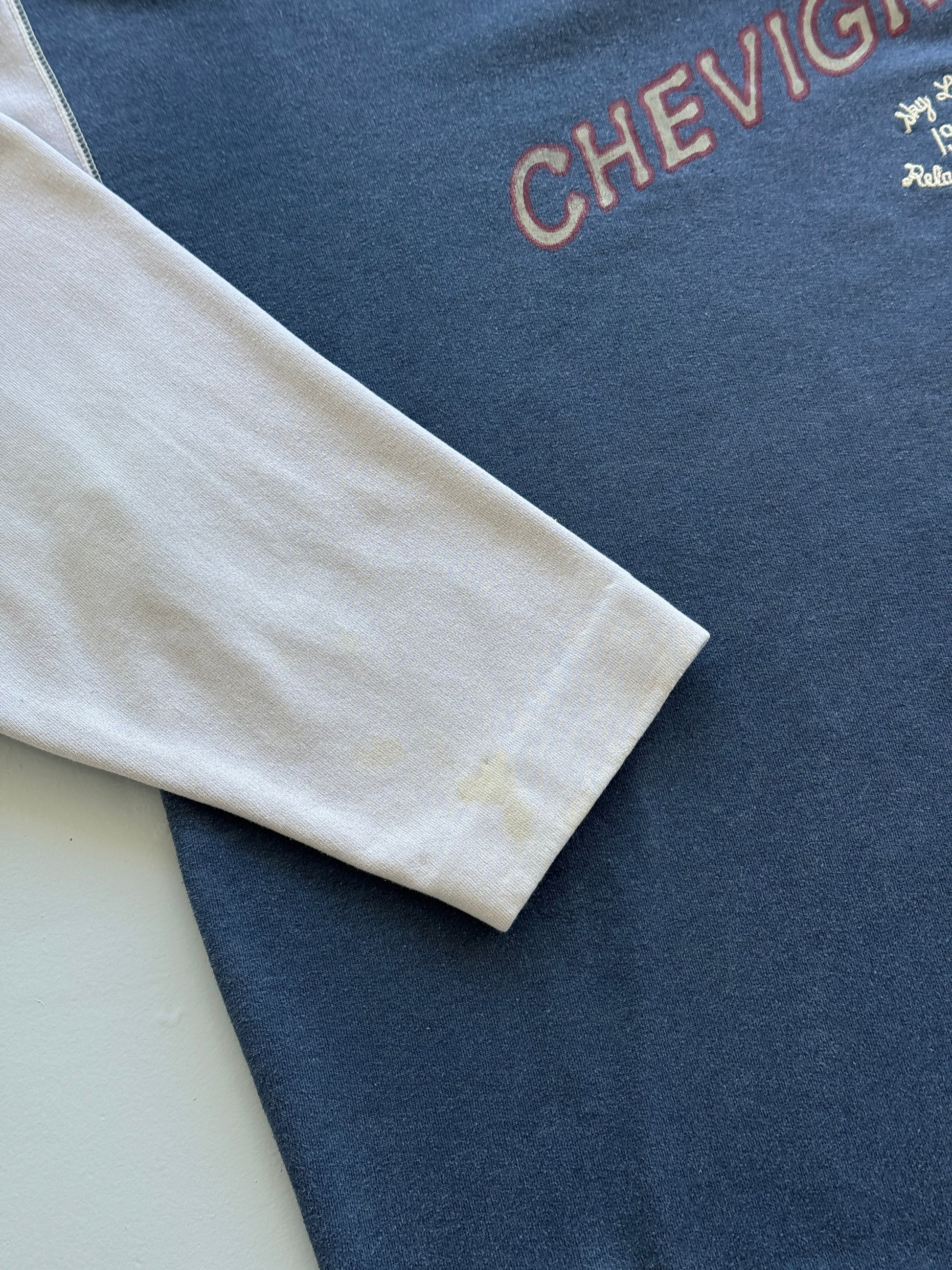 Navy Blue Chevignon 90's Vintage Graphic Crewneck Sweatshirt - XL
