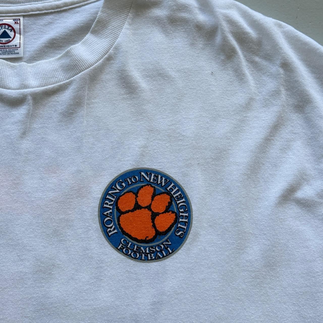 White Clemson Tigers Football 90s Collage Vintage T-shirt - XXL