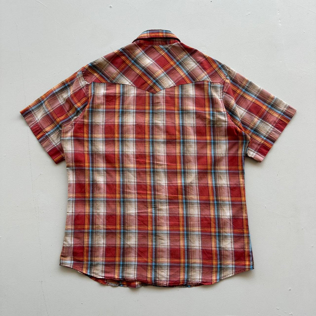 Wrangler Orange Patterned Western Vintage Shirt - Large