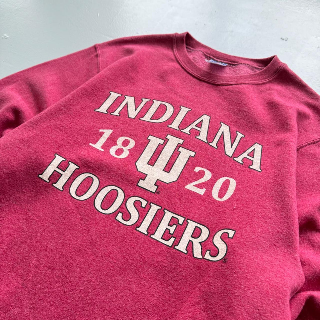 Red Pink Indiana Hoosiers 00’s Raglan Vintage Graphic Sweatshirt - Small