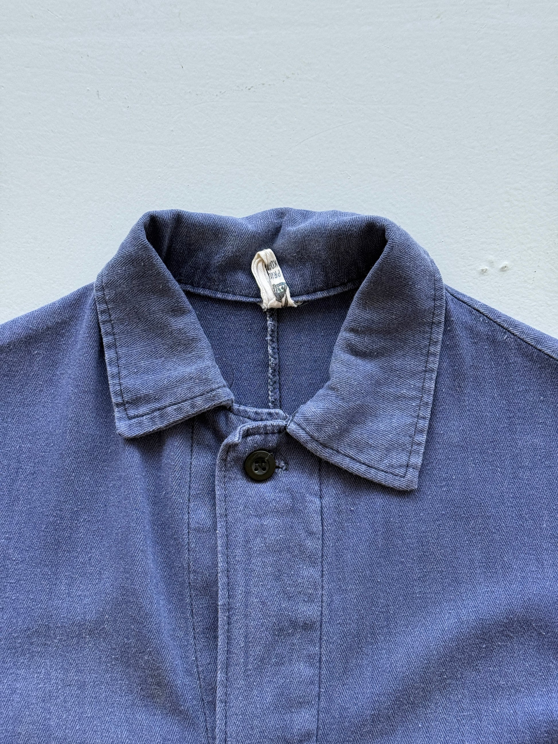 Navy French Workwear Vintage Herringbone Twill Chore Jacket CH038 - Slim Medium