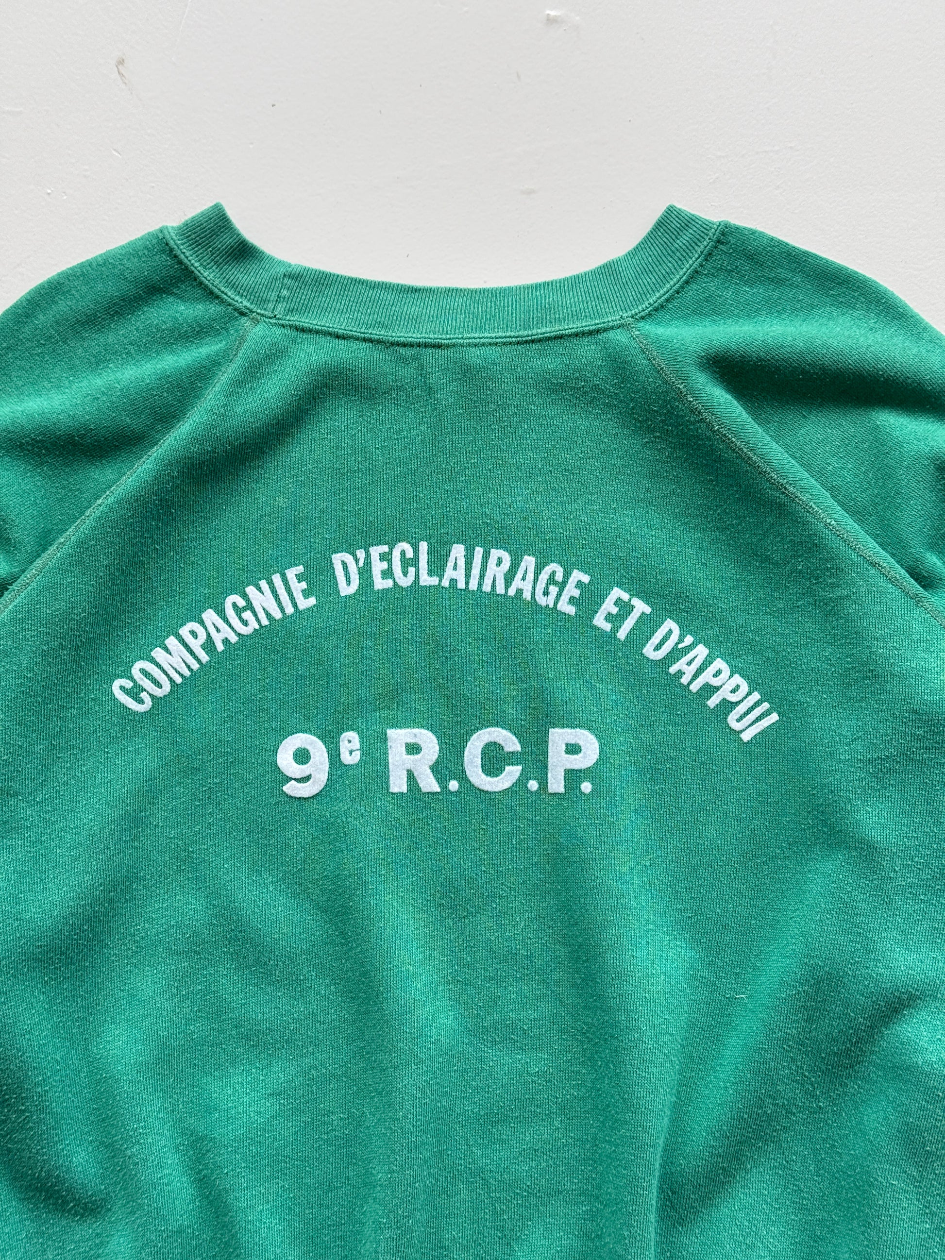 French Military 9e RCP 80's Vintage Raglan Sweatshirt - Small