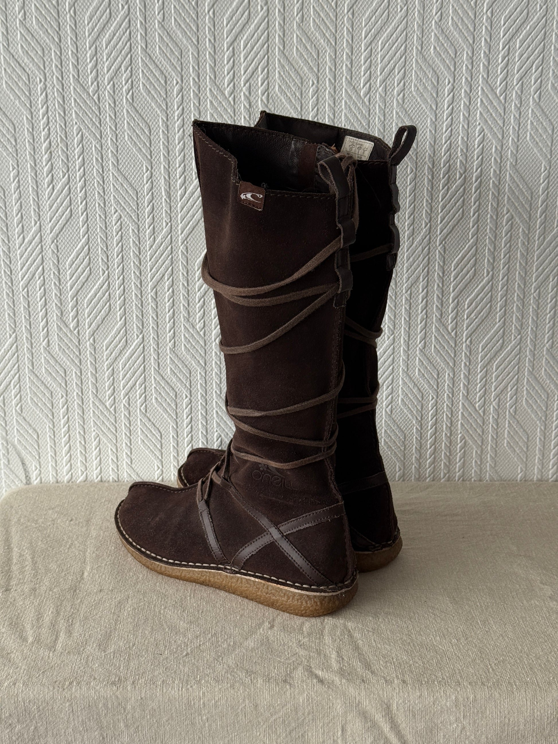 Brown O'Neill Y2K Vintage Suede Boots - UK 6