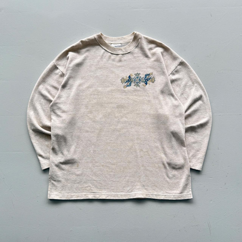 Cream Gold Rush 90’s Vintage Skate Style Sweatshirt - Medium