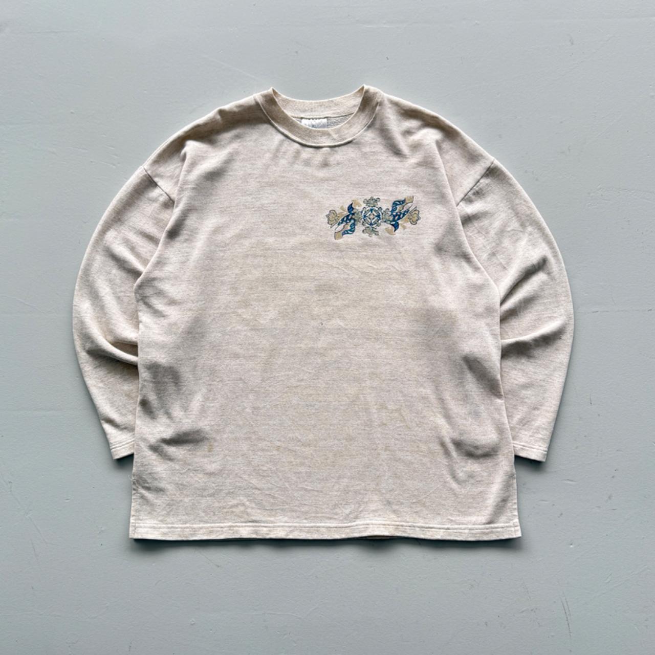 Cream Gold Rush 90’s Vintage Skate Style Sweatshirt - Medium