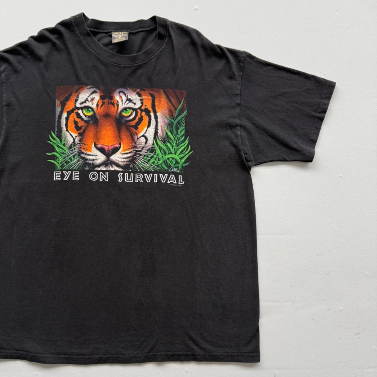 Black Tiger 90s Vintage Graphic Slogan T-shirt - XL