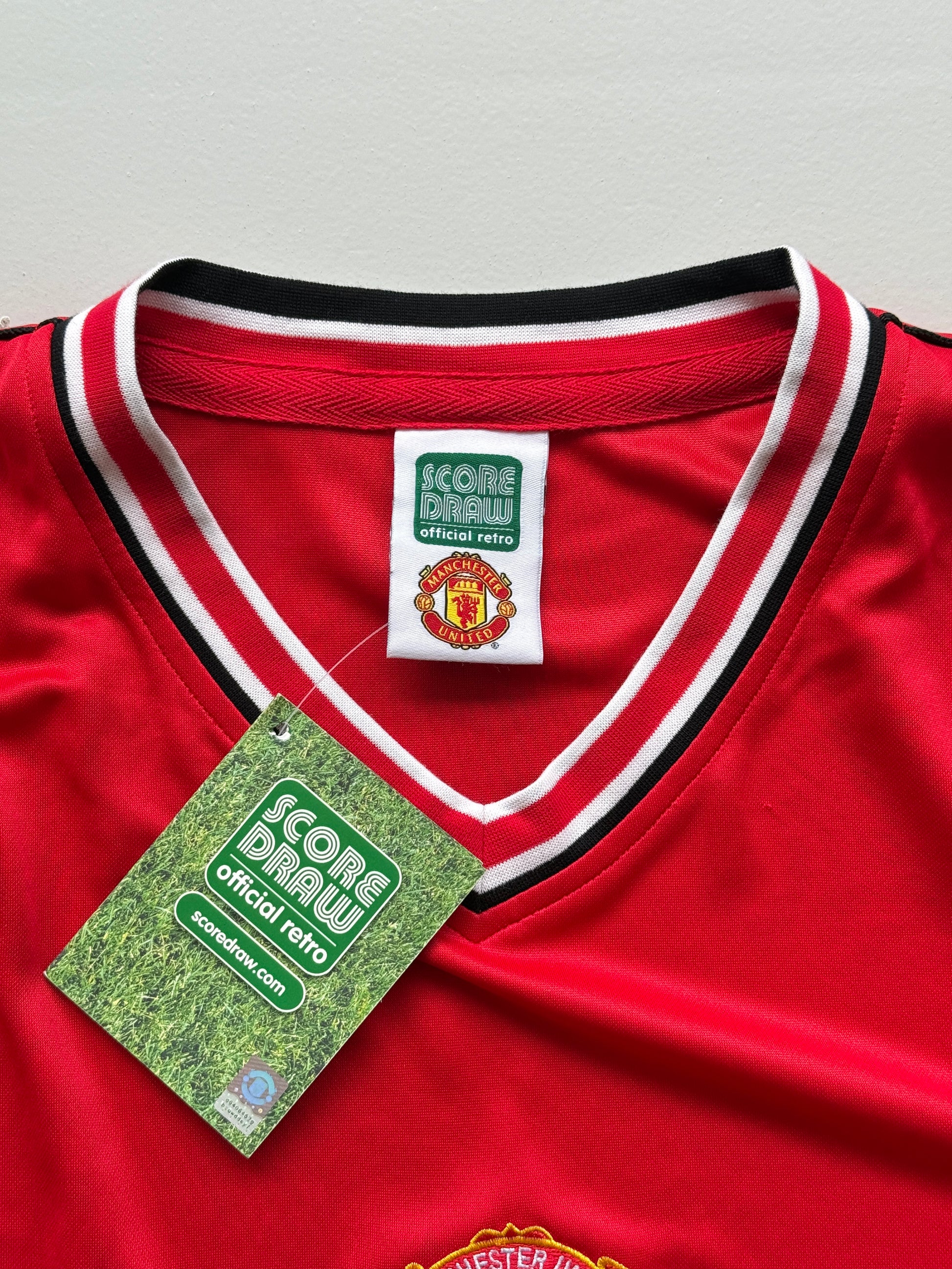 Score Draw Manchester United Sharp Retro Football Shirt - 2XL