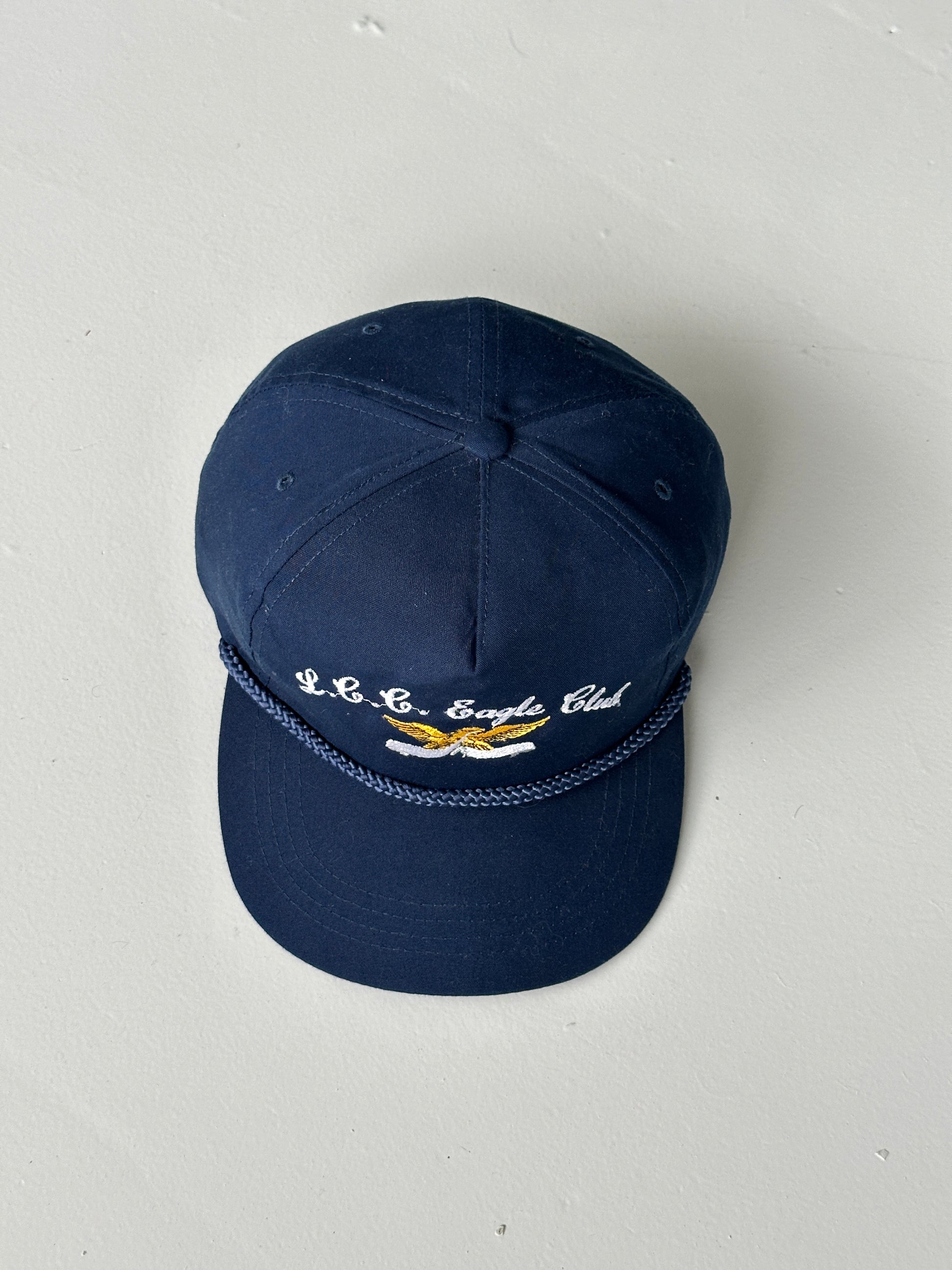 Navy L.C.C. Eagle Club 90's Vintage SnapBack Trucker Cap