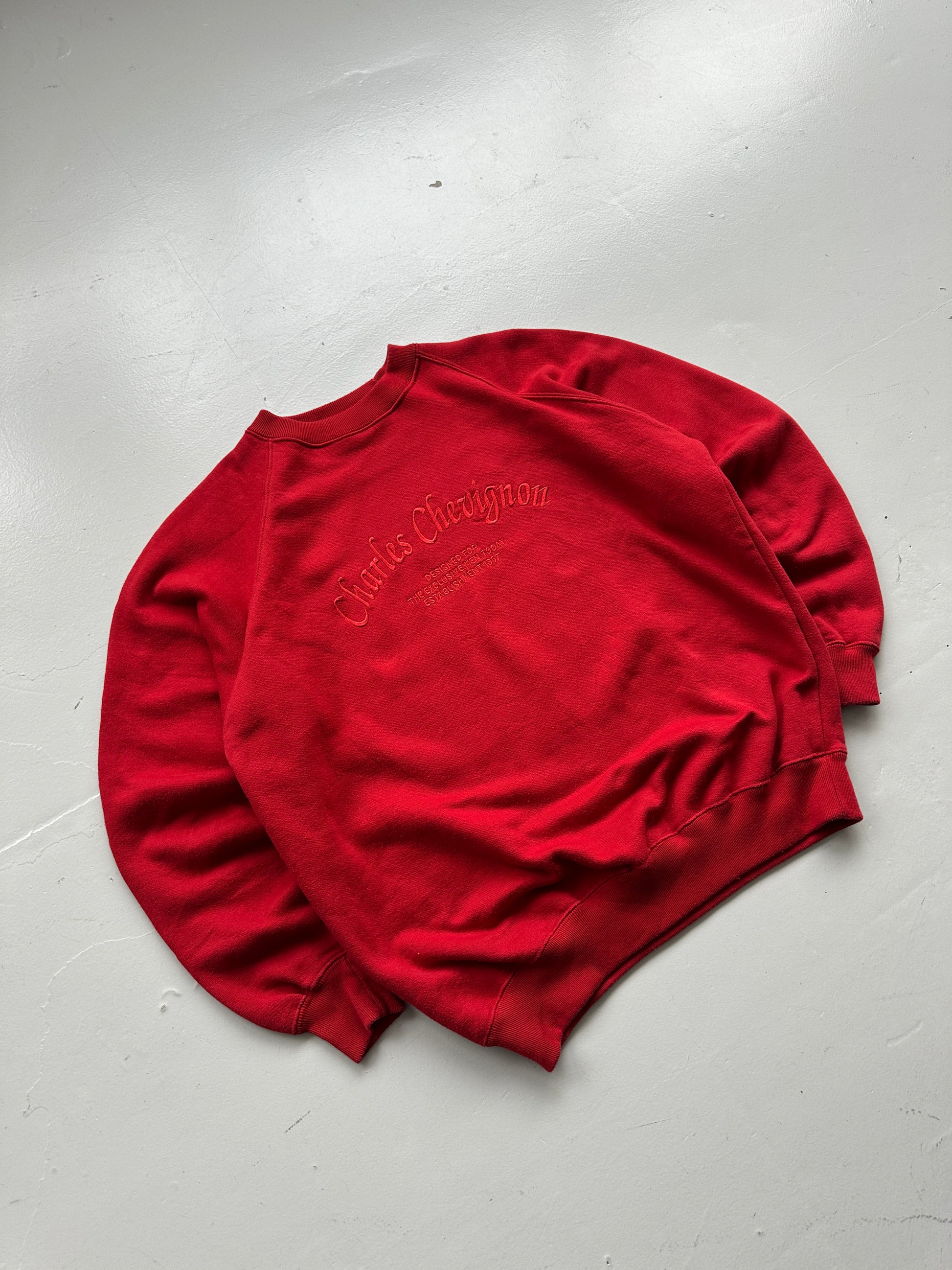 Red Chevignon Vintage Sweatshirt 90's Crewneck - Women's 8