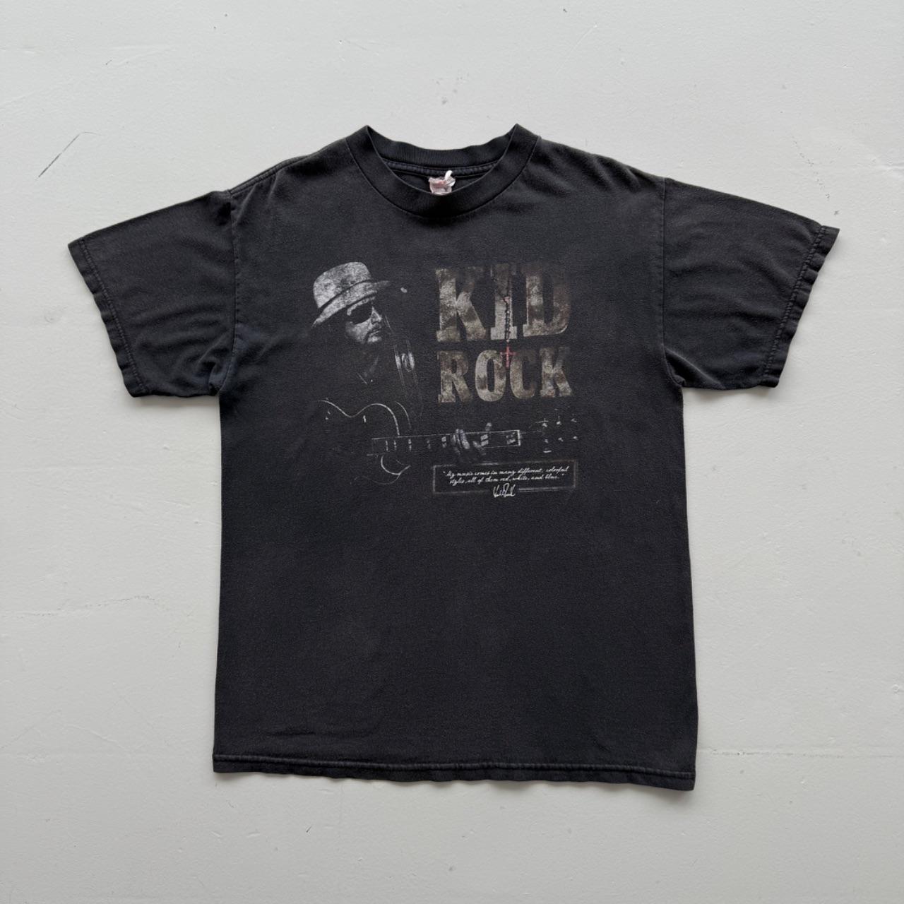 Faded Black Kid Rock 90s Vintage Graphic Band T-Shirt - Small