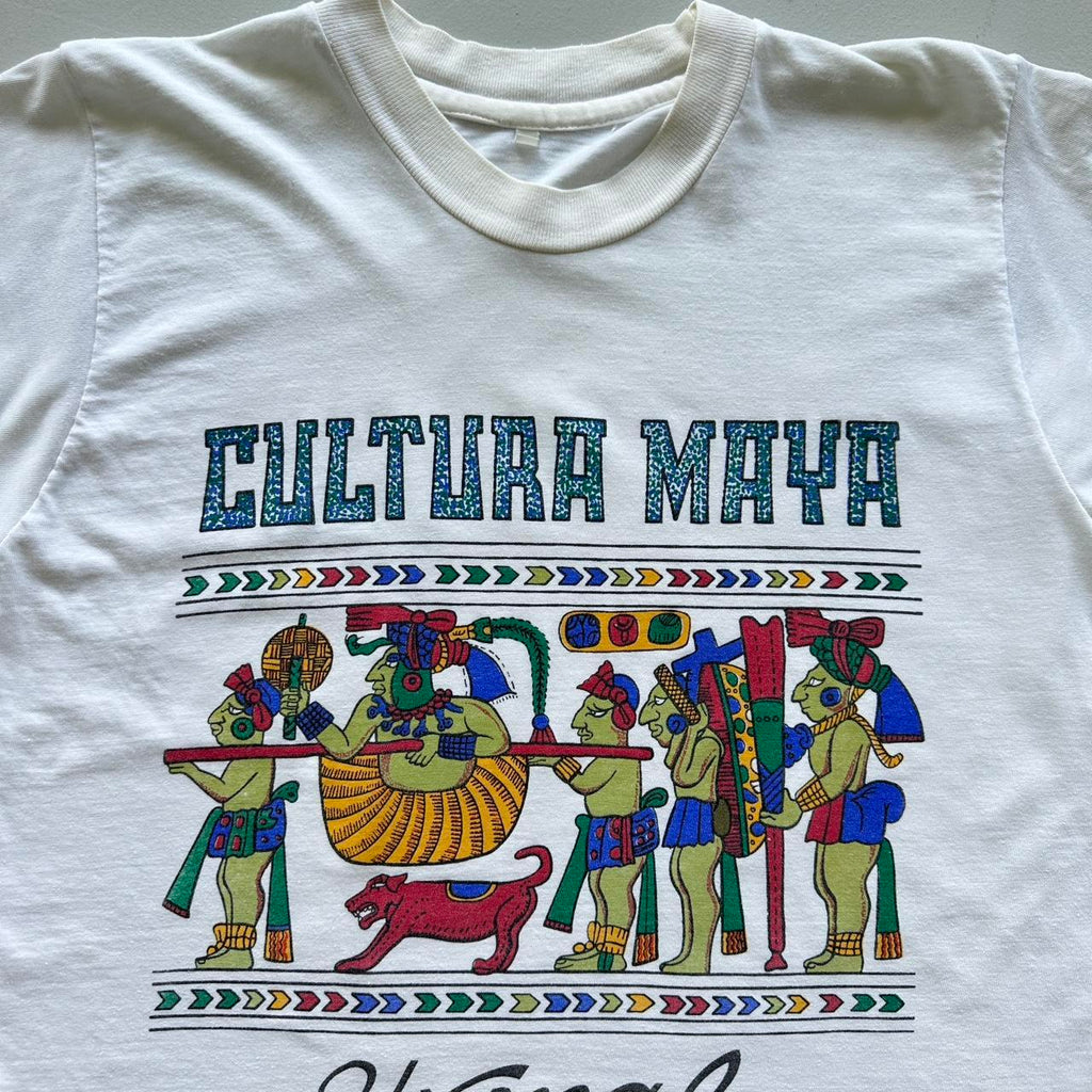 White Aztec 90s Vintage T-shirt - Small