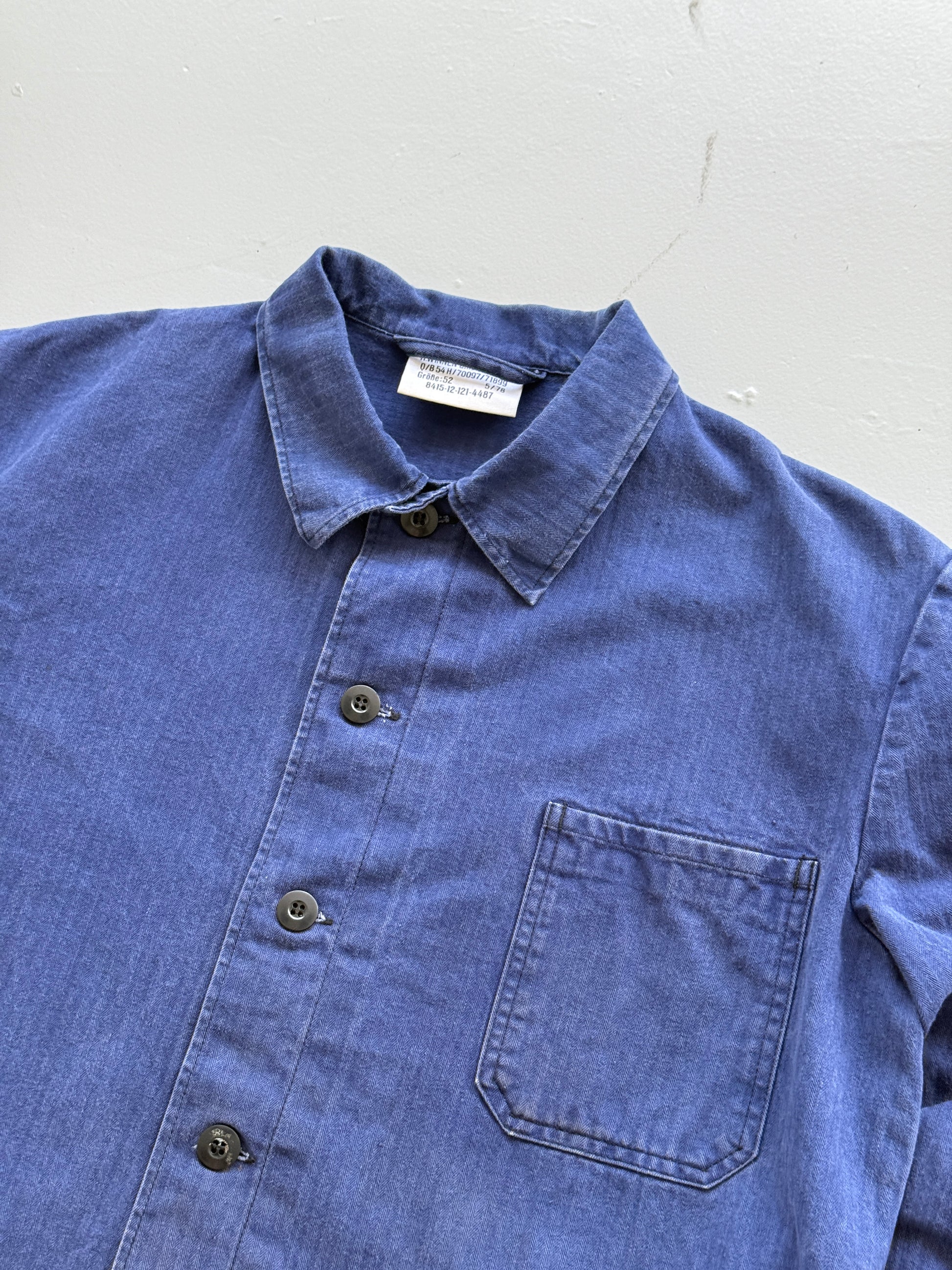 Blue Herringbone Vintage Workwear Chore Jacket CH365 - Medium