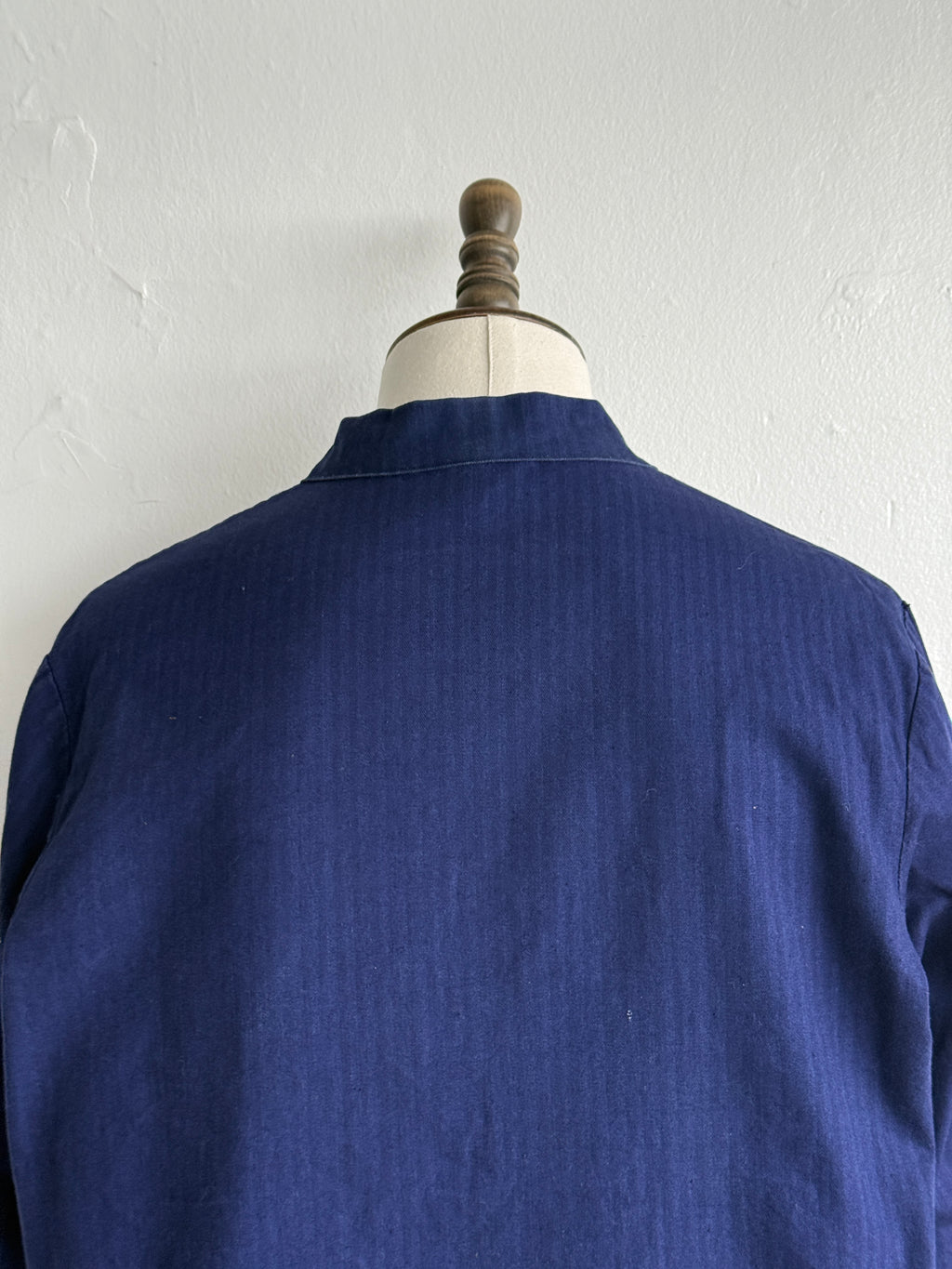 Indigo Blue Herringbone German Vintage Workwear Chore Jacket CH524 - Medium