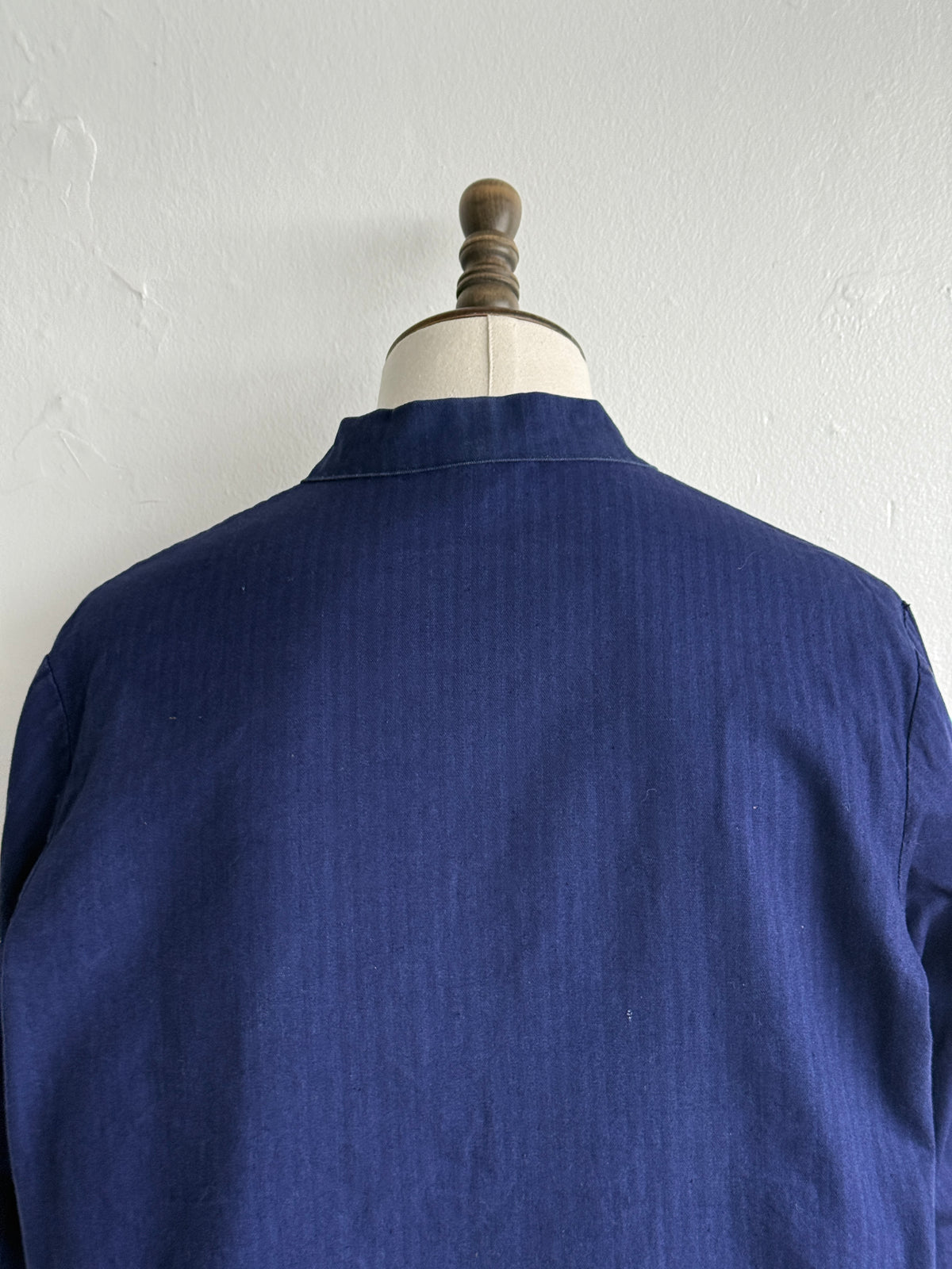 Indigo Blue Herringbone German Vintage Workwear Chore Jacket CH524 - Medium