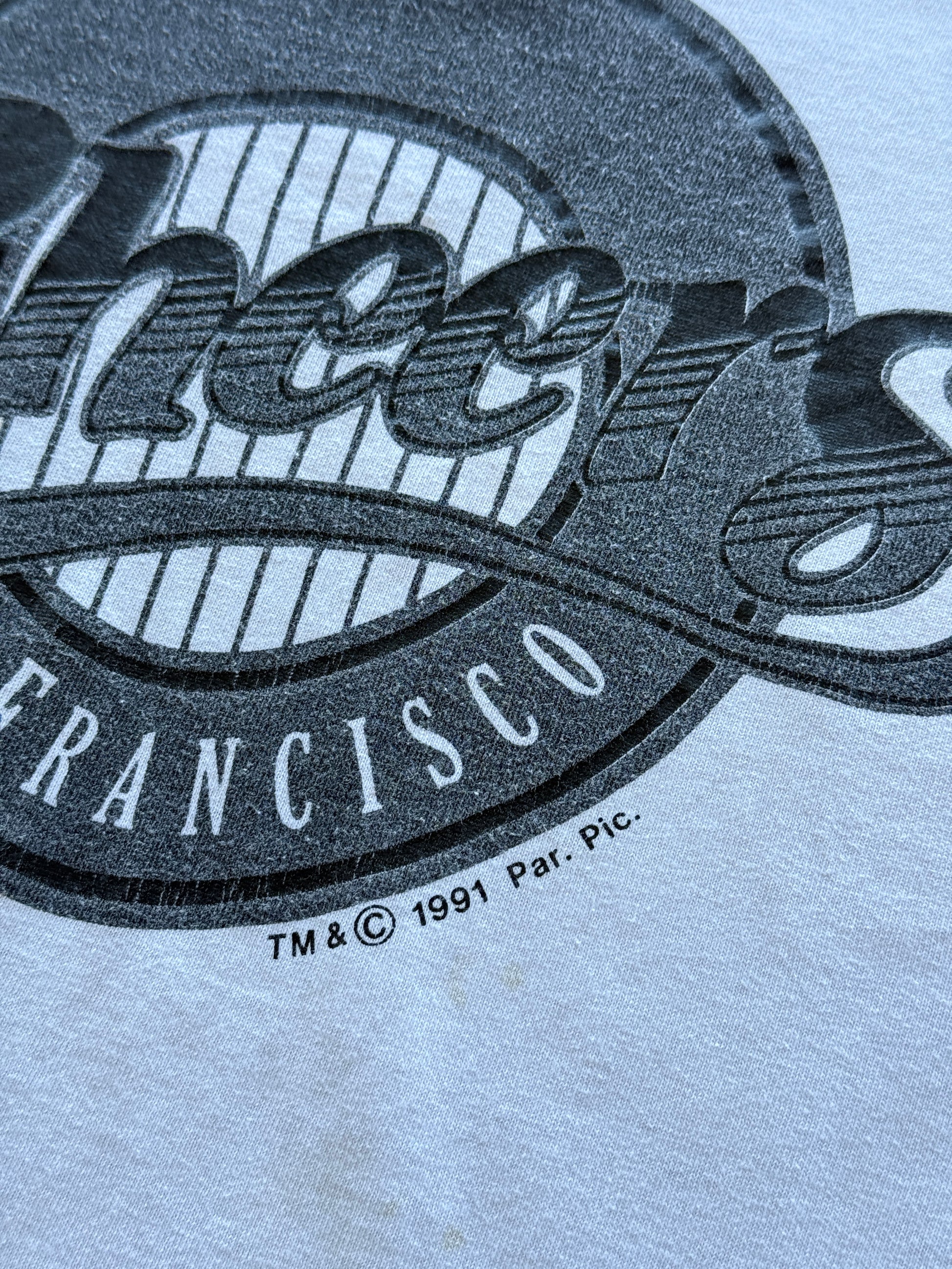 White Cheers San Francisco 90's Vintage Single Stitch Graphic T-Shirt - Large