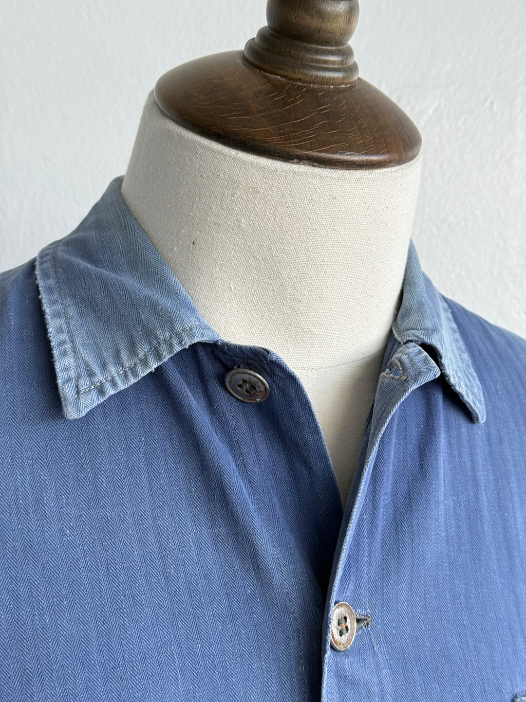 Faded Blue French 1950's Vintage Workwear Chore Jacket CH463 - Small