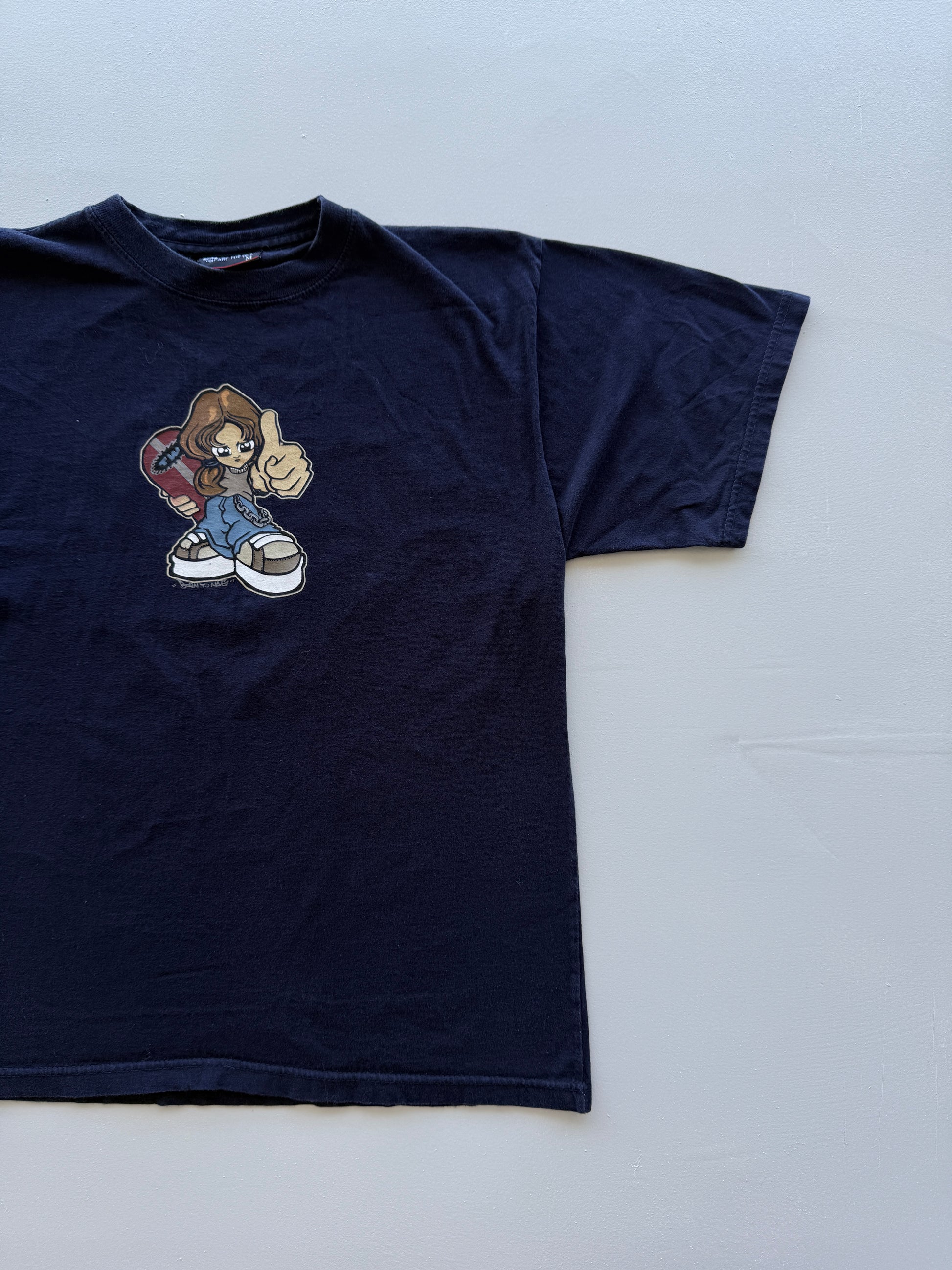 Navy Spirit Y2K Vintage Skate Graphic T-Shirt - Small