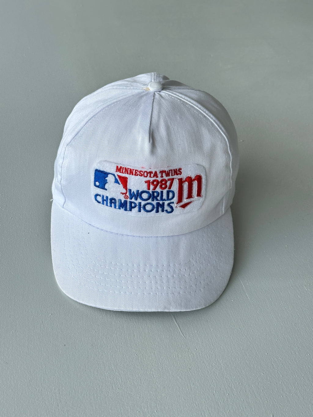 White Minnesota Twins 1987 World Champions Vintage SnapBack Trucker Cap