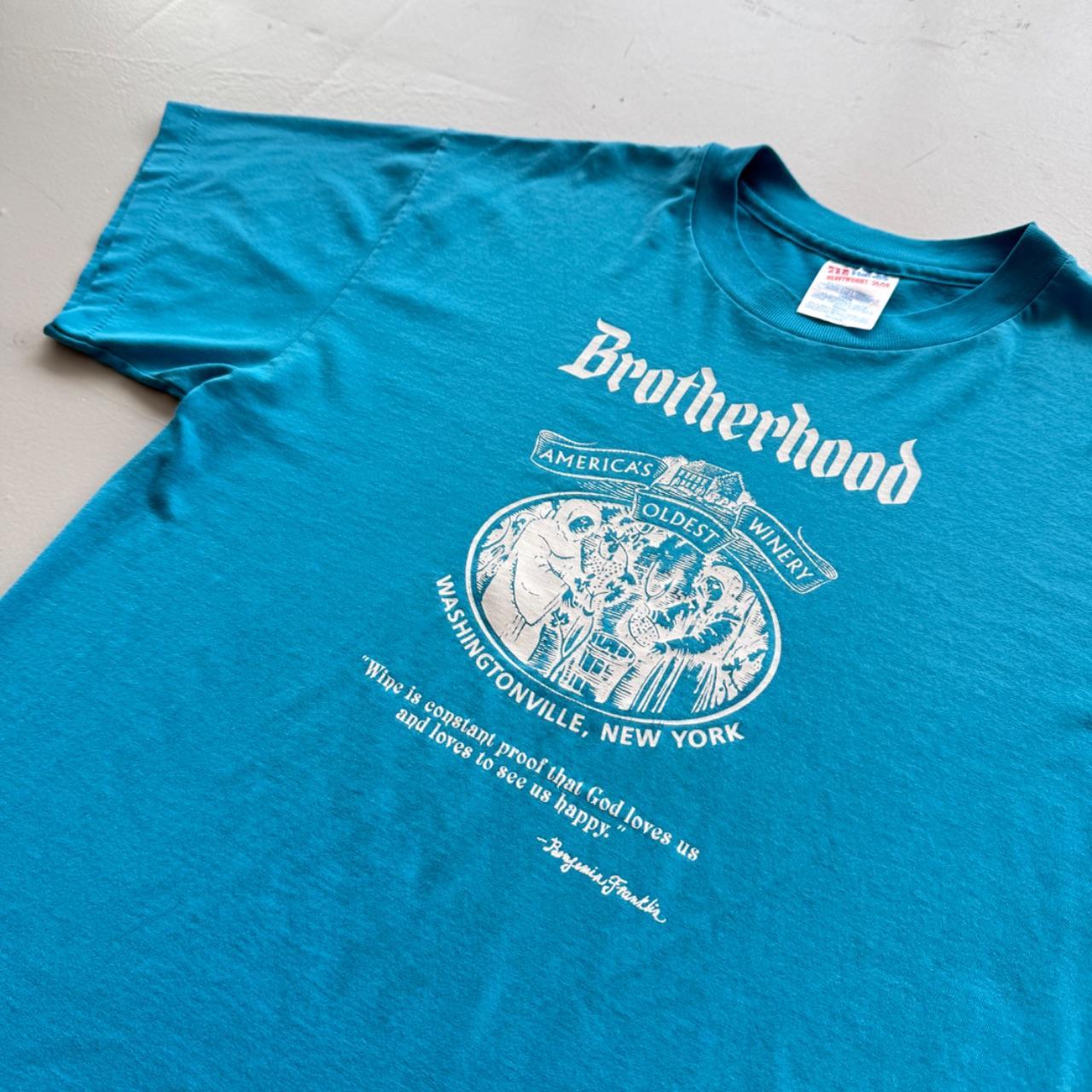 Blue Brotherhood Winery 90s Vintage Graphic T-Shirt - Large