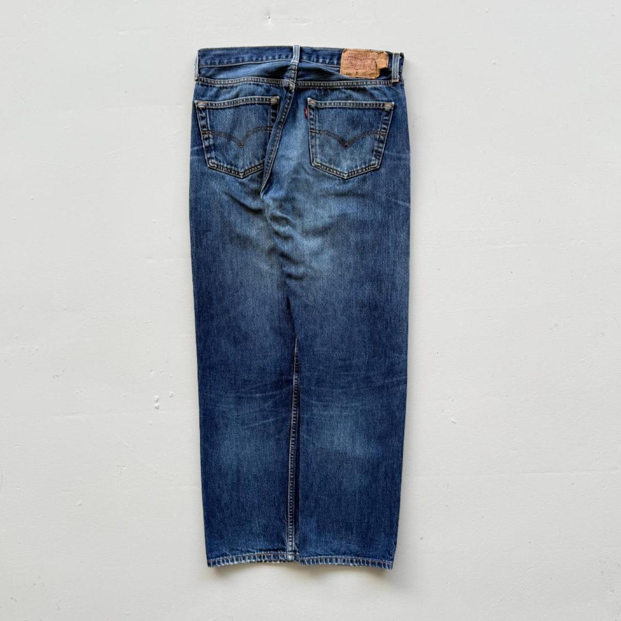 Navy Blue Levi's 501 Denim Straight Leg 90's Vintage Jeans - 32” x 29”