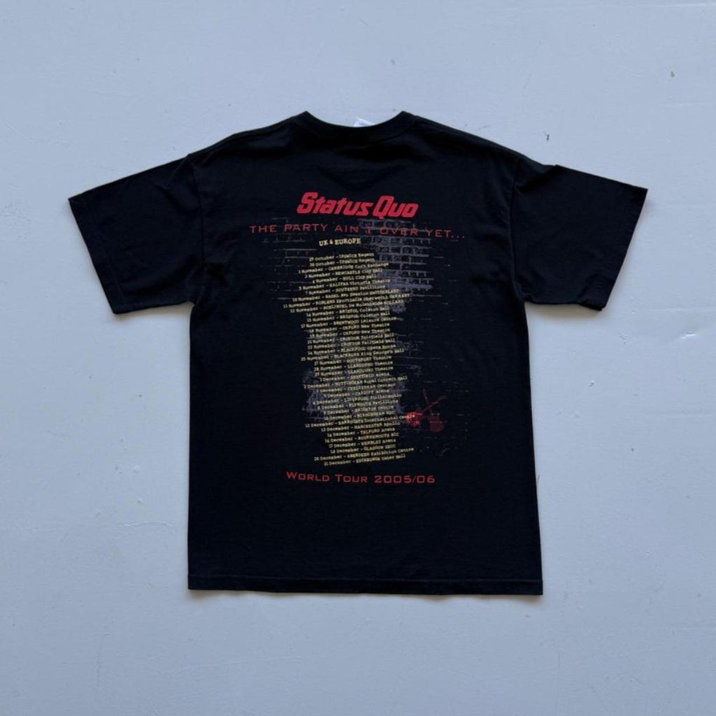 Black Status Quo 00s Vintage Graphic Band T-shirt - Medium