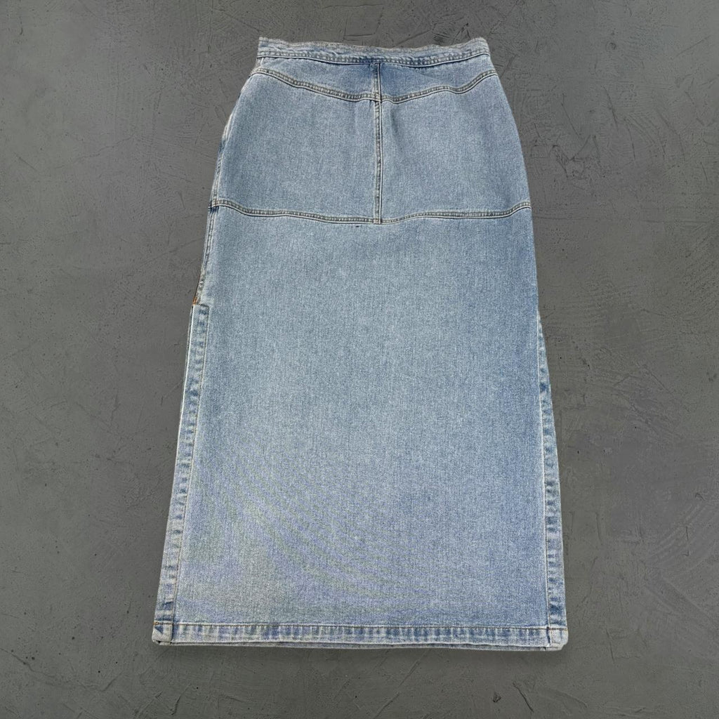 Jeanology Y2K Denim Vintage Maxi Skirt - Size 12 30” x 29”
