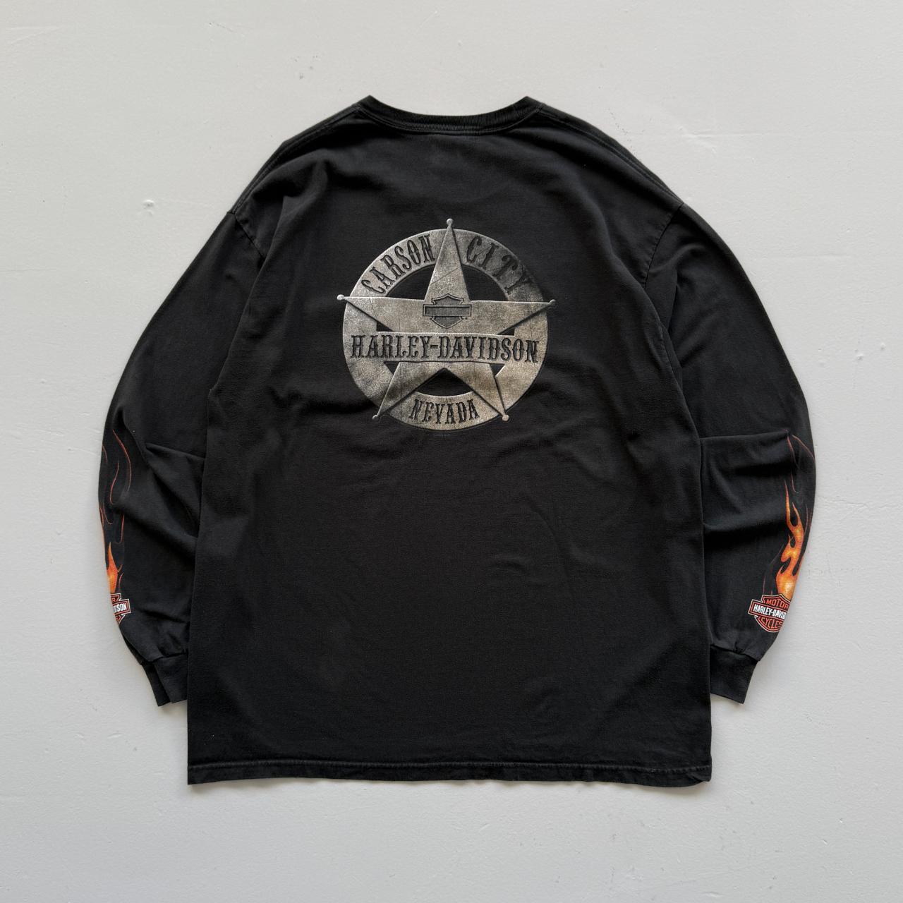 Black Harley Davidson 90s Vintage Graphic Long Sleeve T-Shirt - XL