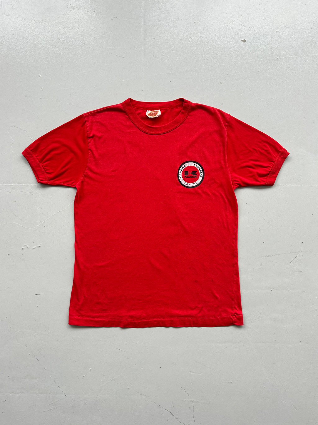 Red Kawasaki Ringer Vintage T-Shirt 80's - Small