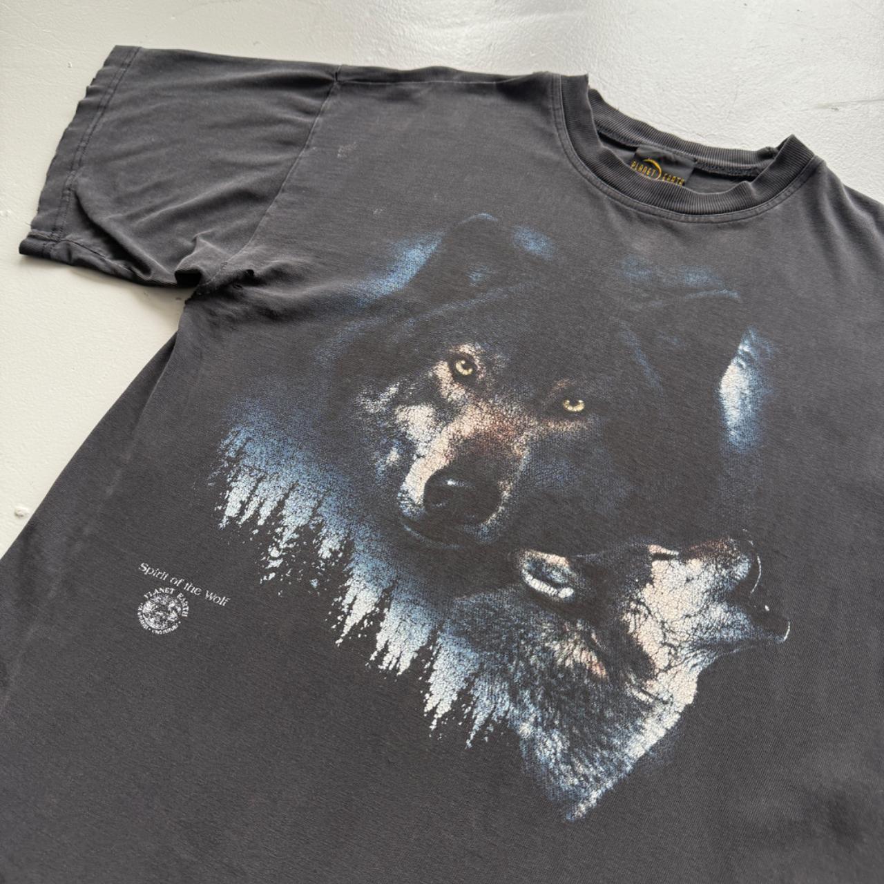 Black Wolf 90s Vintage Graphic T-Shirt - Medium