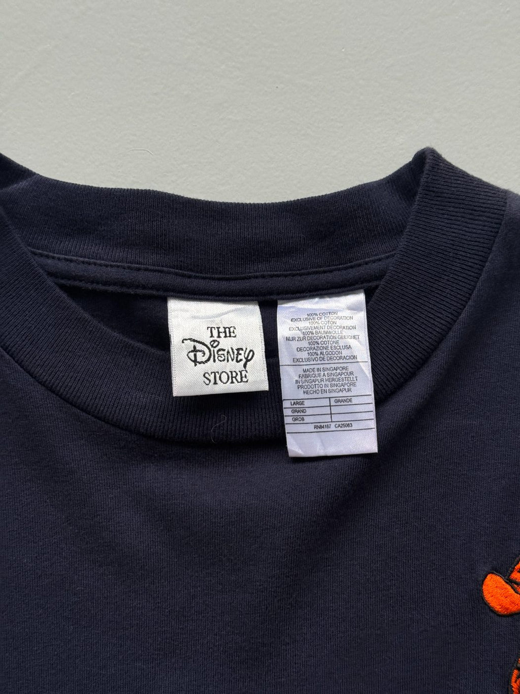 The Disney Store Eeyore & Tigger Embroidered 90's Vintage Pocket T-Shirt - Large