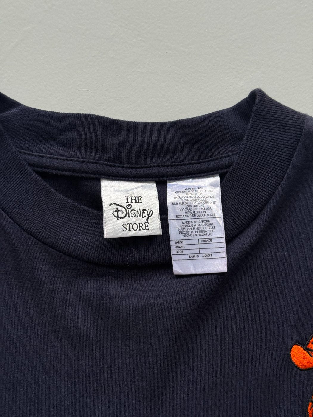 The Disney Store Eeyore & Tigger Embroidered 90's Vintage Pocket T-Shirt - Large