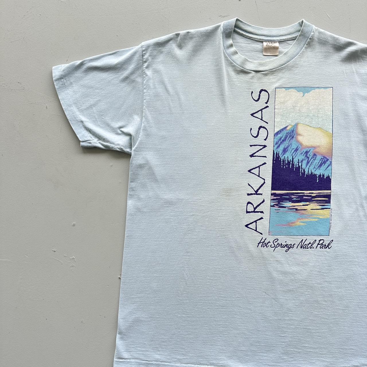 Pale Blue Arkansas Tourist Vintage 90's T-shirt - Large