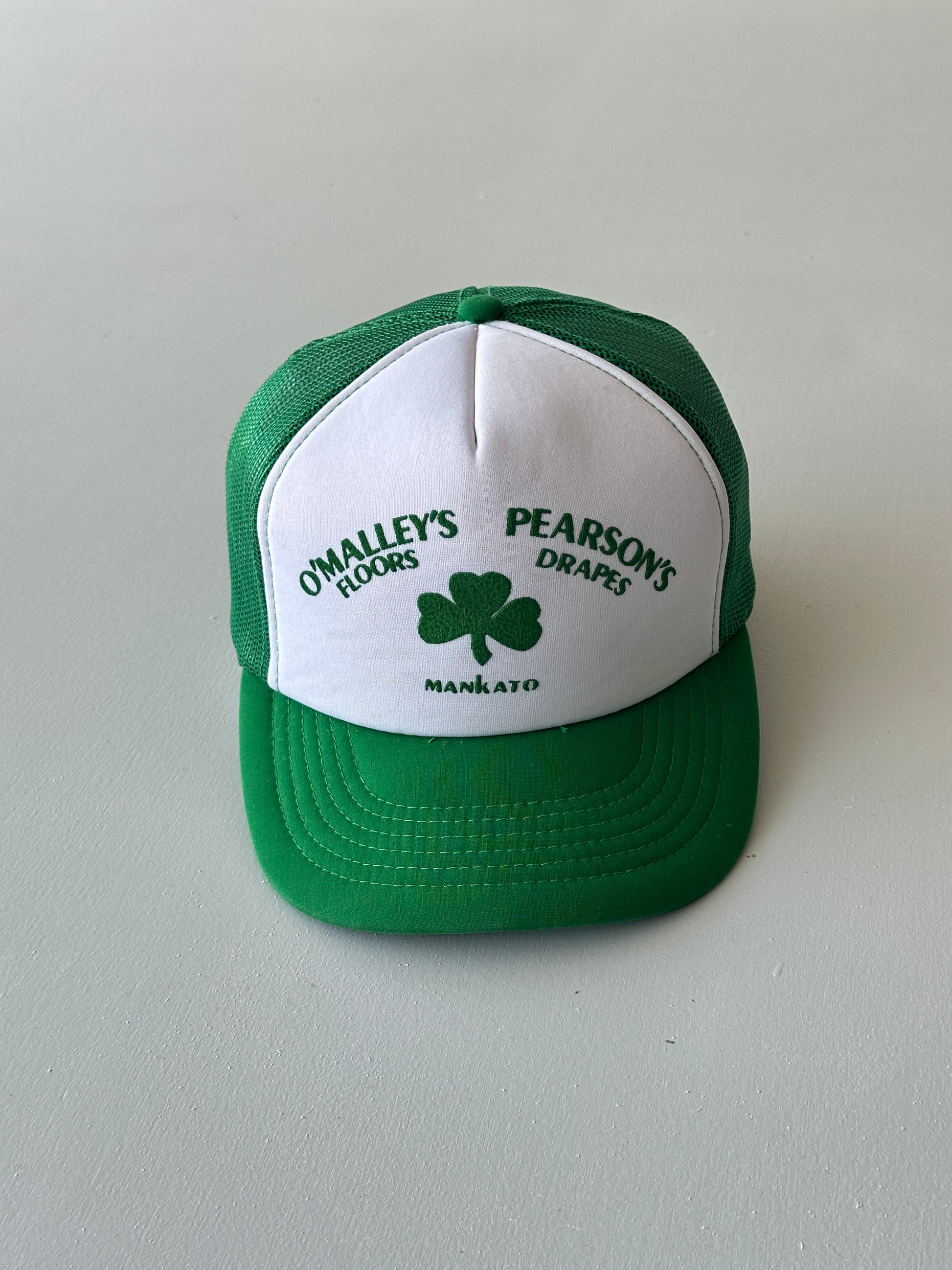 Green / White O'Malley's Vintage Foam & Mesh Snapack Trucker Cap