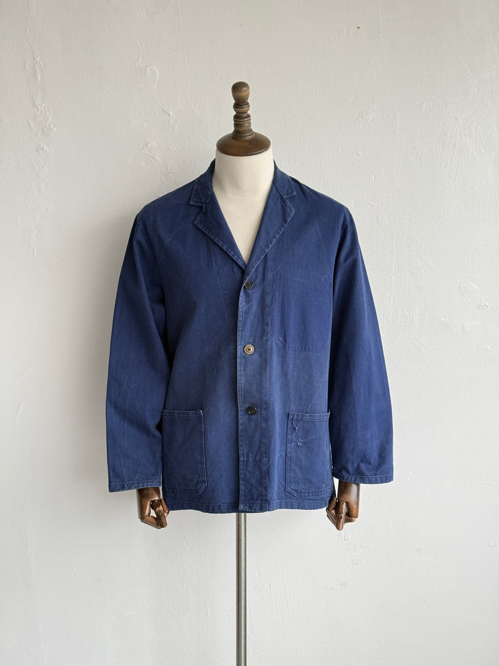 Faded Blue French Vintage 1960's Workwear Chore Jacket CH517 - Medium