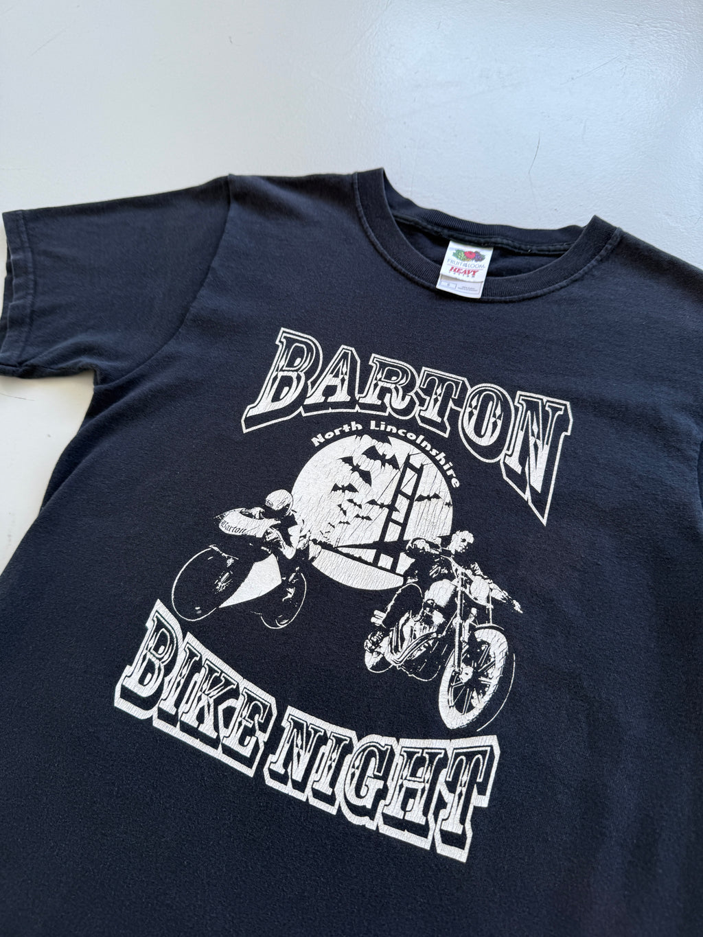 Black Barton Motorcycle 00's Vintage Graphic T-Shirt - Medium