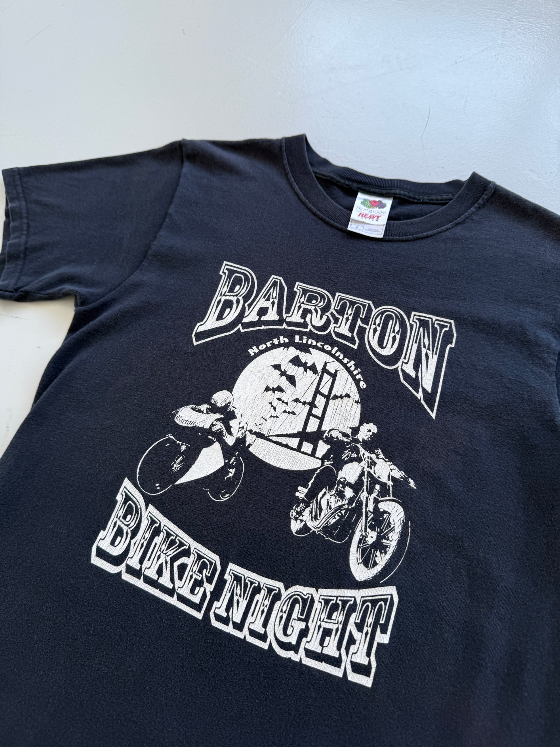 Black Barton Motorcycle 00's Vintage Graphic T-Shirt - Medium