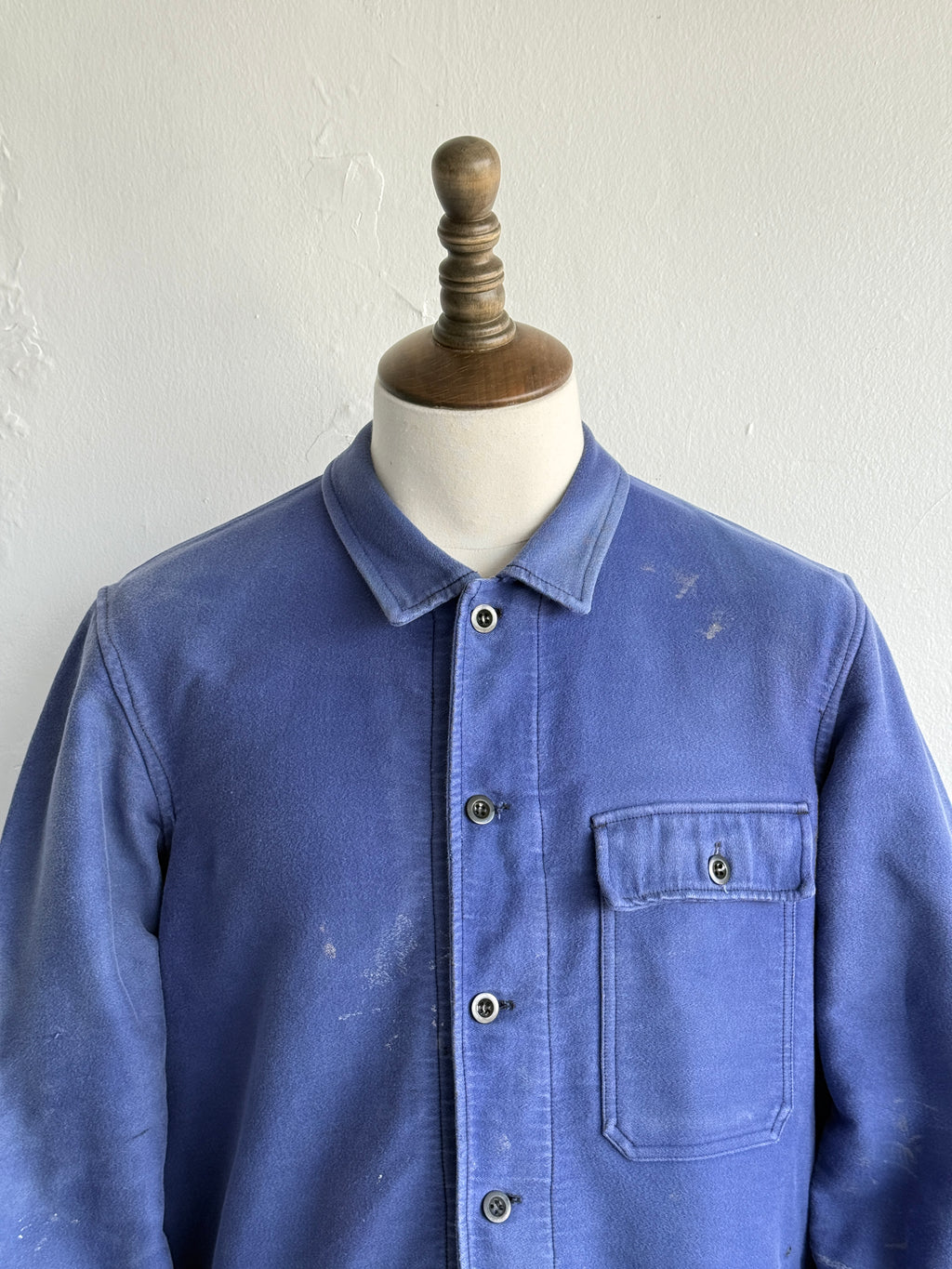 Faded Blue French 1960s Vintage Workwear Chore Jacket CH475 - Medium