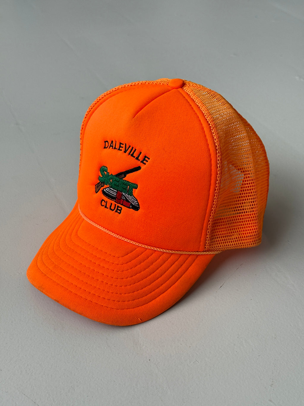 Neon Orange Daleville Skeet Club Vintage Foam and Mesh SnapBack Trucker Cap