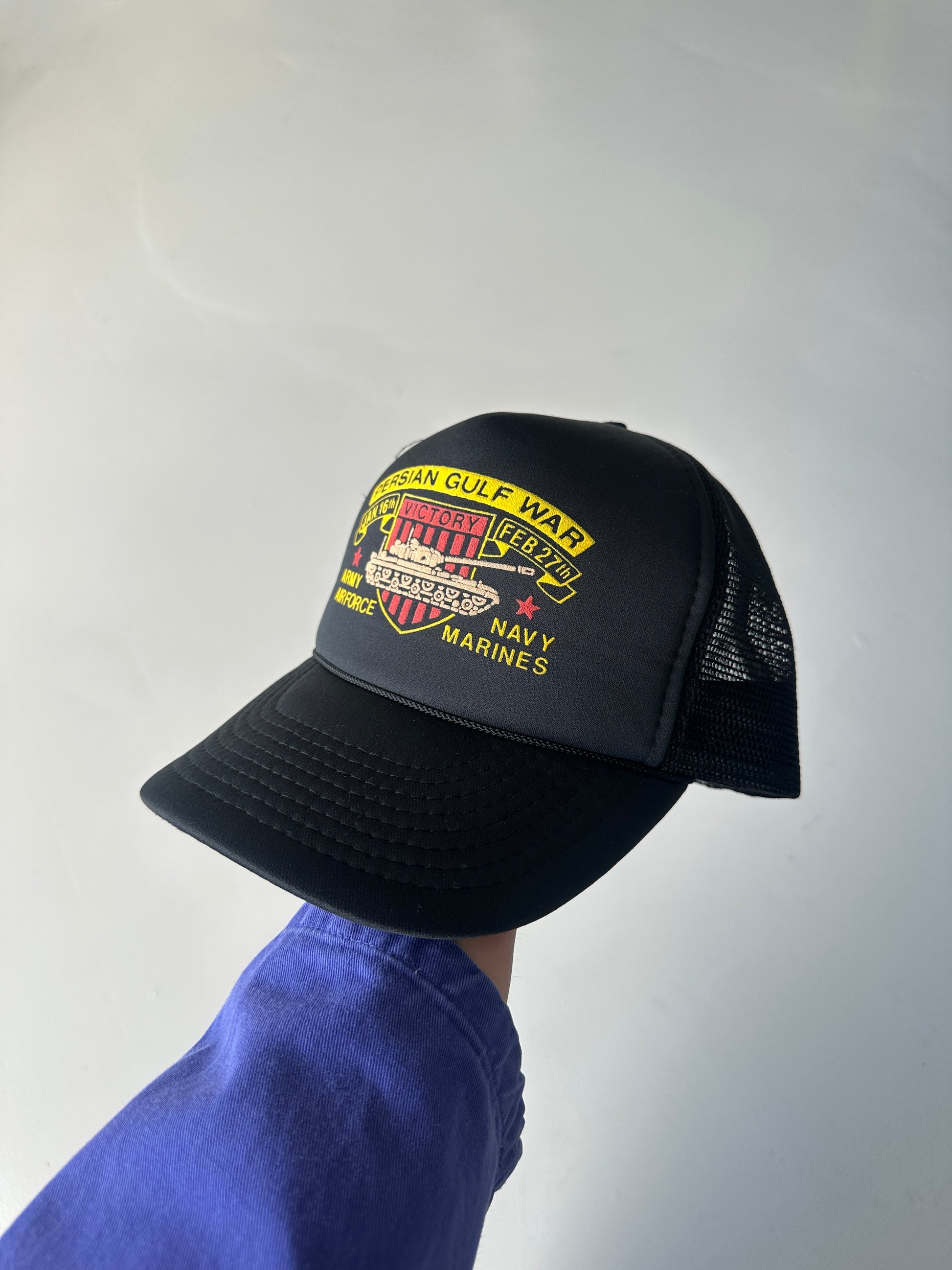 SnapBack Trucker Cap Foam and Mesh Persian Gulf War Victory Vintage Americana